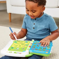 VTech Mon Livre D'activités Interactif - J'Ecris, Je Joue Et J'Apprends- Jeux Pour Apprendre À Lire, Compter, Écrire
