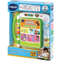VTech Mon Livre D'activités Interactif - J'Ecris, Je Joue Et J'Apprends- Jeux Pour Apprendre À Lire, Compter, Écrire