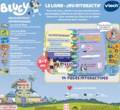VTech Mon Livre-Jeu Interactif De Bluey- Pat'Patrouille, Peppa Pig, Bluey