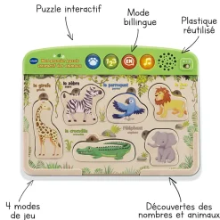 VTech Mon Premier Puzzle Interactif Des Animaux- Jouets À Empiler, À Encastrer