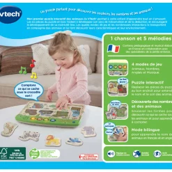 VTech Mon Premier Puzzle Interactif Des Animaux- Jouets À Empiler, À Encastrer