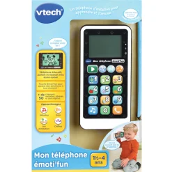 VTech Baby Mon Telephone Emoti'Fun Noir & Blanc - Telephone D'Imitation- Téléphones Et Télécommandes Bébé