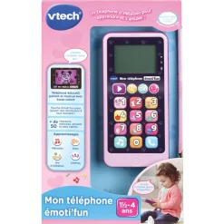 VTech Baby Mon Telephone Emoti'Fun Rose - Telephone D'Imitation- Téléphones Et Télécommandes Bébé