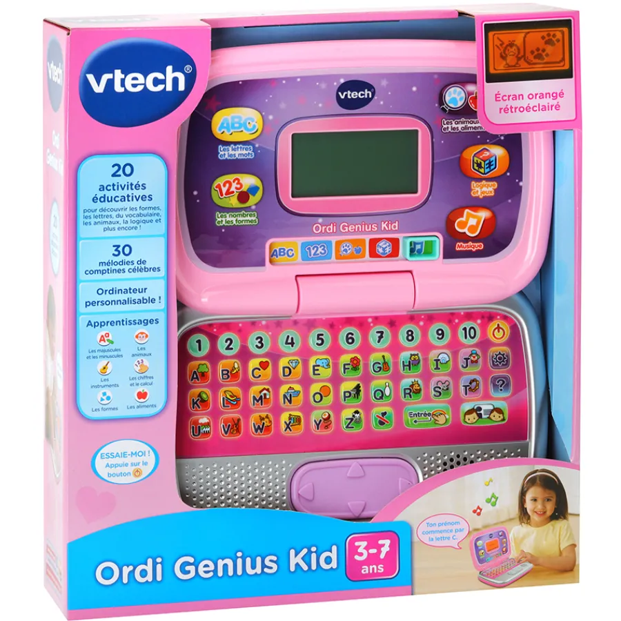 VTech Ordi Genius Kid - Rose- Ordinateurs, Tablettes Et Consoles