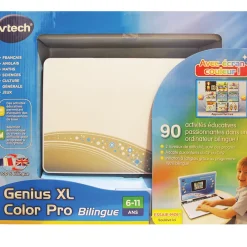VTech Ordinateur Enfant Genius Xl Color Pro Bilingue Silver- Ordinateurs Pour Enfants