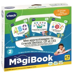 Magibook Pack 3 Livres - Mes Apprentissages De Grande Section, Cp & Ce1- Jeux Pour Apprendre À Lire, Compter, Écrire
