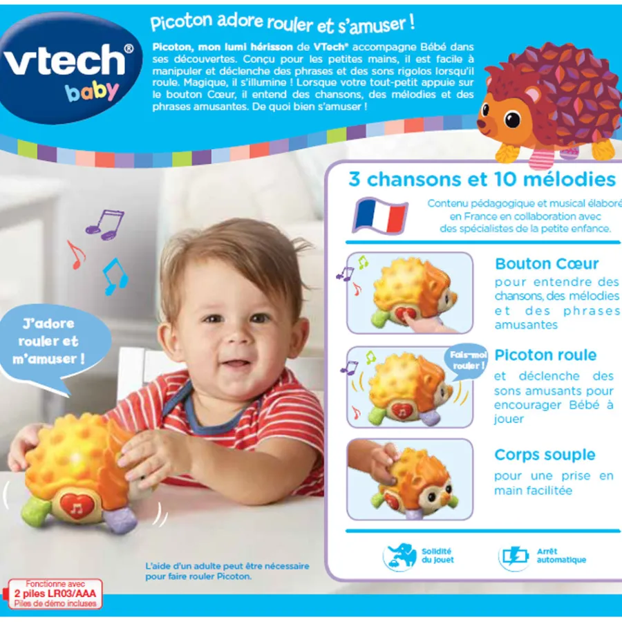 VTech Baby Picoton, Mon Lumi Herisson - Jouet D'éveil- Hochets Et Petits Jouets