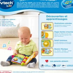 VTech Baby P'Tit Livre Enchante - Mes Premieres Comptines- Livres Pour Bébé