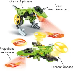 Switch & Go Dinos Pulsor, Le Super Therizinosaure - Fire - Véhicules Interactifs- Voitures Dinos