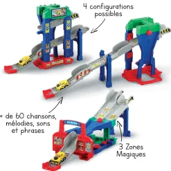 Tut Tut Bolides Serie Pro - Multi Cascades Jump & Go 4 En 1- Voitures Jouets Garages Et Circuits