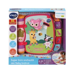 VTech Baby Super Livre Enchante Des Baby Loulous Rose- Livres Pour Bébé