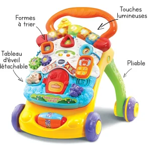VTech Baby Super Trotteur Parlant 2 En 1 Orange- Porteurs, Trotteurs