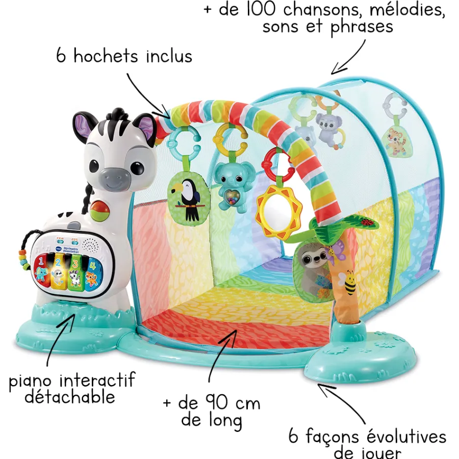 VTech Baby Super Tunnel Des Decouvertes 6 En 1- Tapis D'éveil Et Arches