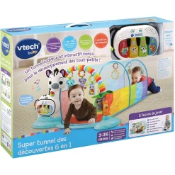 VTech Baby Super Tunnel Des Decouvertes 6 En 1- Tapis D'éveil Et Arches