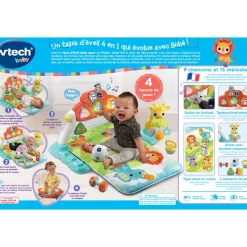 VTech Baby Tapis D'éveil Baby Sport 4 En 1- Tapis D'éveil Et Arches