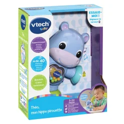 VTech Baby Theo, Mon Hippo Pirouette - Jouet Interactif- Hochets Et Petits Jouets