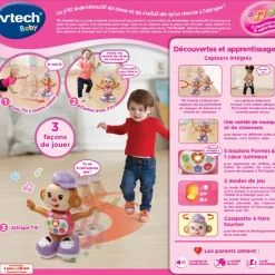 VTech Baby Titi Ouistiti Rose - Petit Singe Interactif- Animaux Interactifs