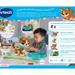 VTech Baby Titou, Mon Toutou Balade Magique- Animaux Interactifs