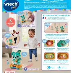 VTech Baby Titou, Mon Toutou Hoverboard - P'Tits Loulous- Animaux Interactifs