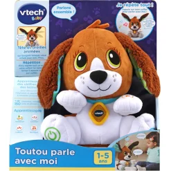 VTech Baby Toutou Parle Avec Moi - Chien Peluche Interactif- Animaux Interactifs