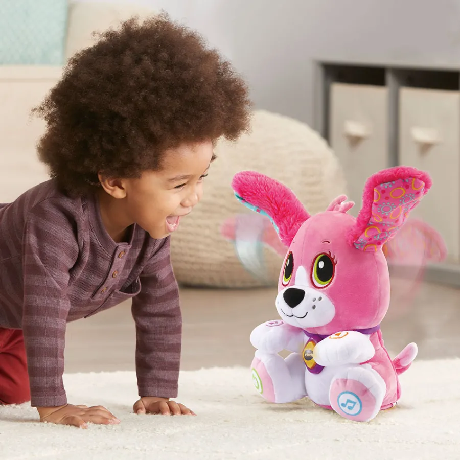 VTech Baby Toutou Parle Avec Moi Rose - Peluche Interactive- Animaux Interactifs