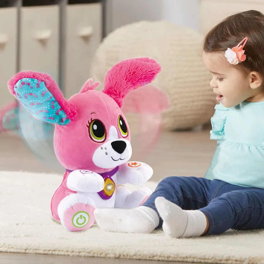 VTech Baby Toutou Parle Avec Moi Rose - Peluche Interactive- Animaux Interactifs