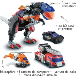 Switch & Go Dinos Trio, Le Mega T-Rex Sos 3 En 1- Voitures Dinos