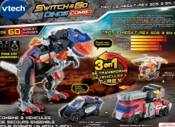 Switch & Go Dinos Trio, Le Mega T-Rex Sos 3 En 1- Voitures Dinos