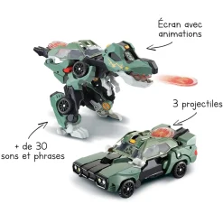 Switch & Go Dinos Tyram, Super T-Rex Lance Flammes- Voitures Dinos