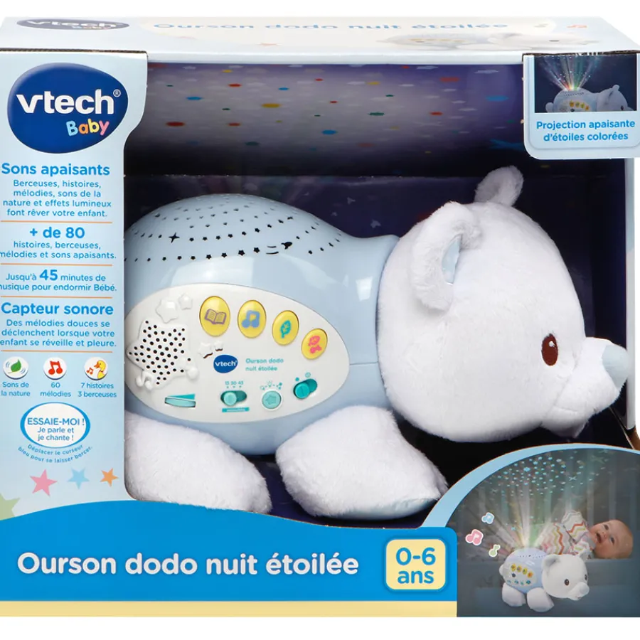 VTech Baby Veilleuse Projection Ourson Dodo Nuit Etoilee- Veilleuses Et Mobiles Bébé