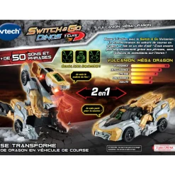 Switch & Go Dinos Vulcanion, Mega Dragon- Voitures Dinos