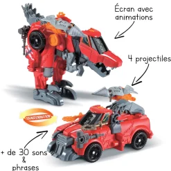 Switch & Go Dinos Warrior, Super Velociraptor- Voitures Dinos