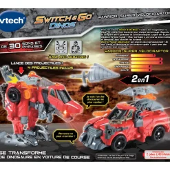 Switch & Go Dinos Warrior, Super Velociraptor- Voitures Dinos