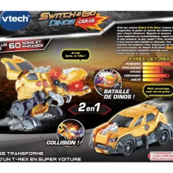 Switch & Go Dinos Zyrex, Le T-Rex - Crash - Véhicules Interactifs- Voitures Dinos
