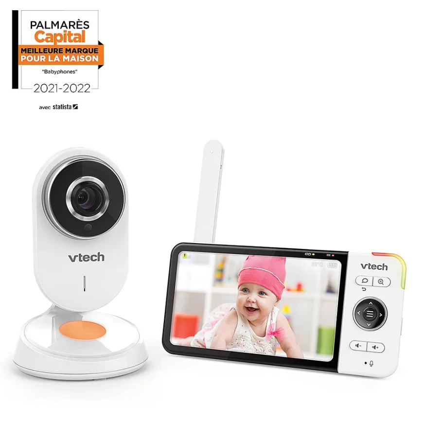 Babyphone Video Wide View Hd - Bm818 - (Ecran 5 Ultra Plat Hd - Veilleuse)-Safe And Sound Hot