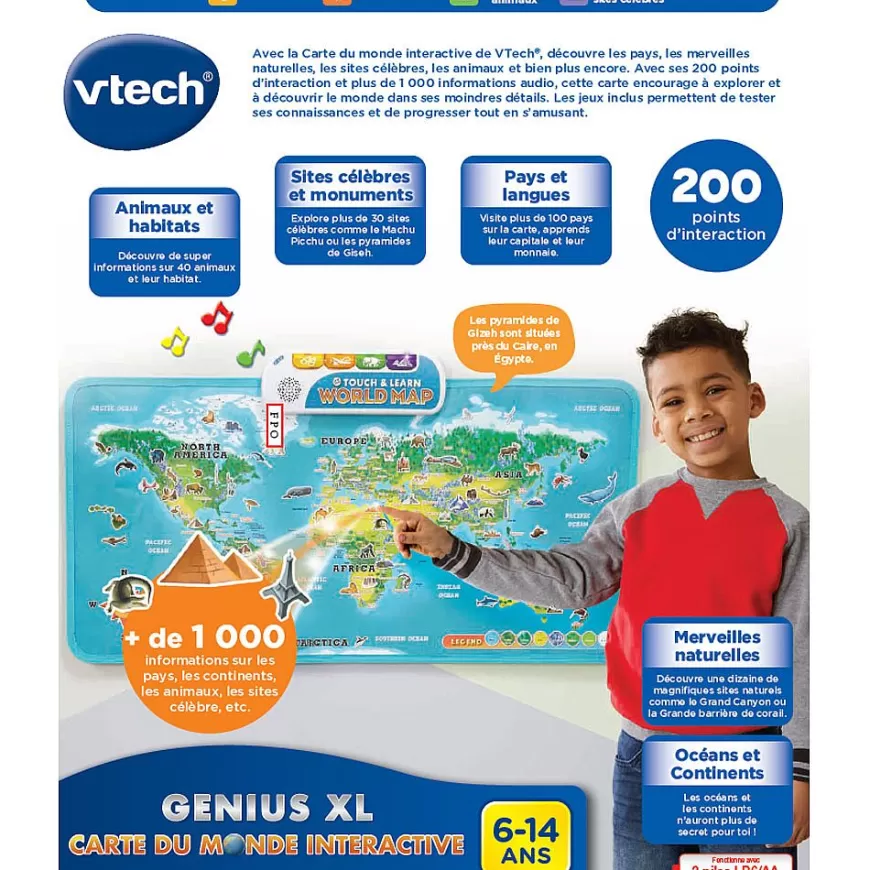 Genius Xl - Carte Du Monde Interactive-VTech Cheap