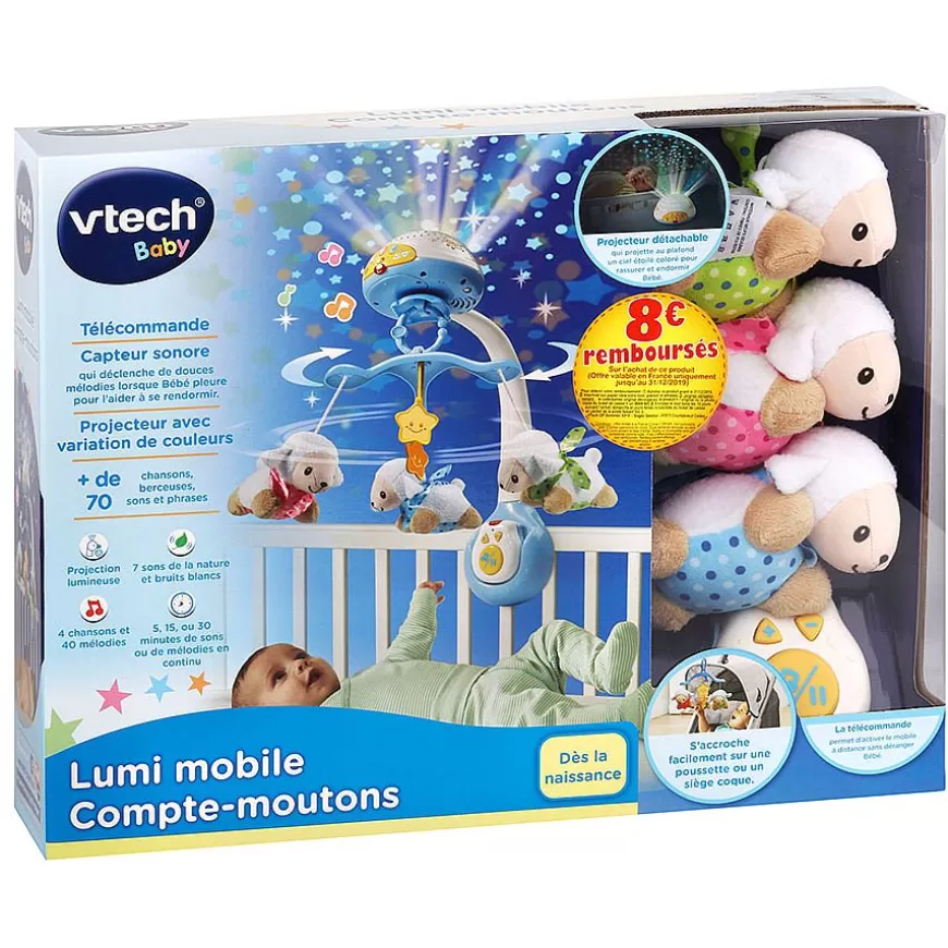 Lumi Mobile Compte-Moutons Bleu - Mobile Pour Bébé-VTech Baby Flash Sale