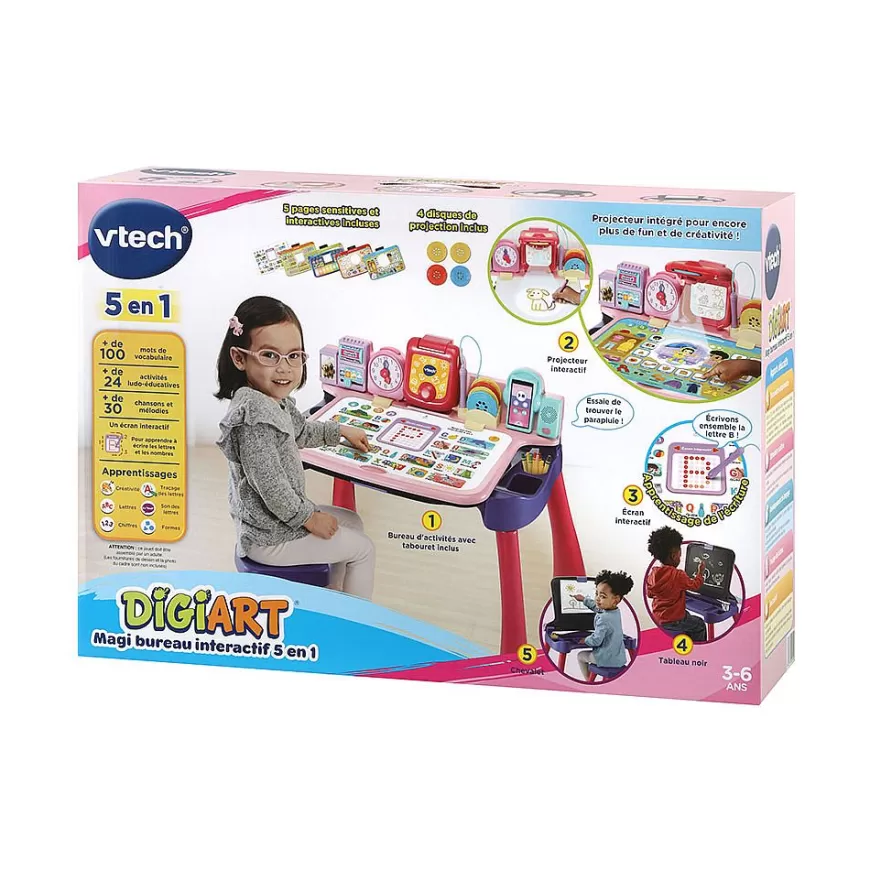 Magi Bureau Interactif 5 En 1 Rose-VTech Best Sale