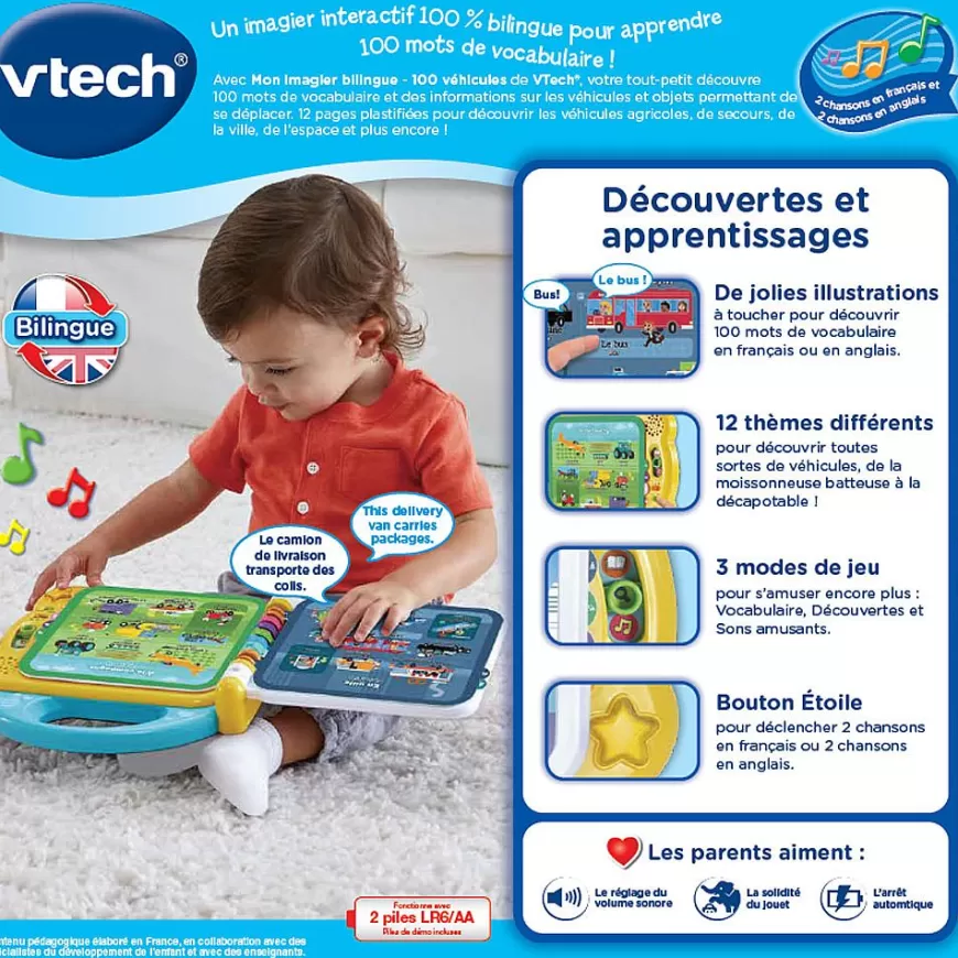 Mon Imagier Bilingue - 100 Véhicules-VTech Baby Best