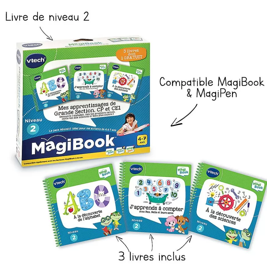 Pack 3 Livres - Mes Apprentissages De Grande Section, Cp & Ce1-Magibook Clearance