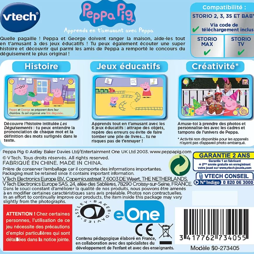 Peppa Pig - Cartouche De Jeu -Storio Cheap