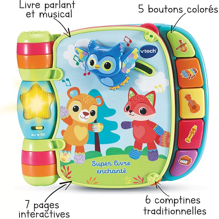 Super Livre Enchante Des Baby Loulous Bleu - Livre Interactif-VTech Baby Fashion