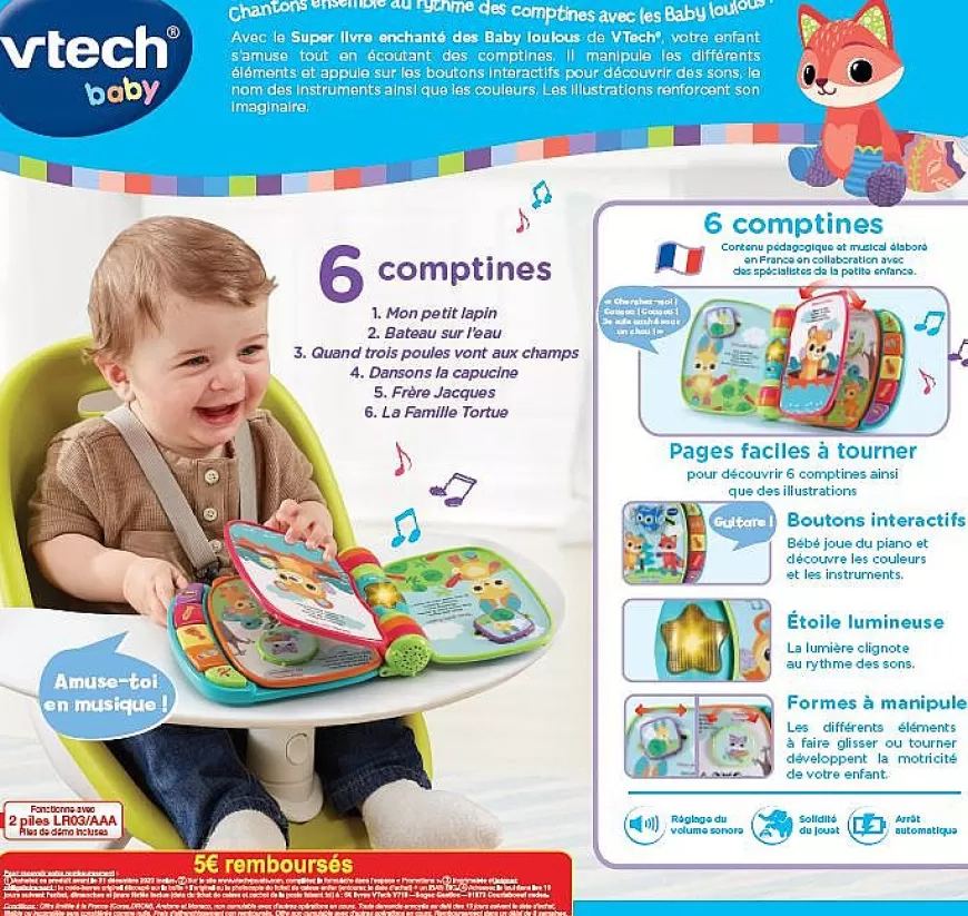 Super Livre Enchante Des Baby Loulous Bleu - Livre Interactif-VTech Baby Fashion