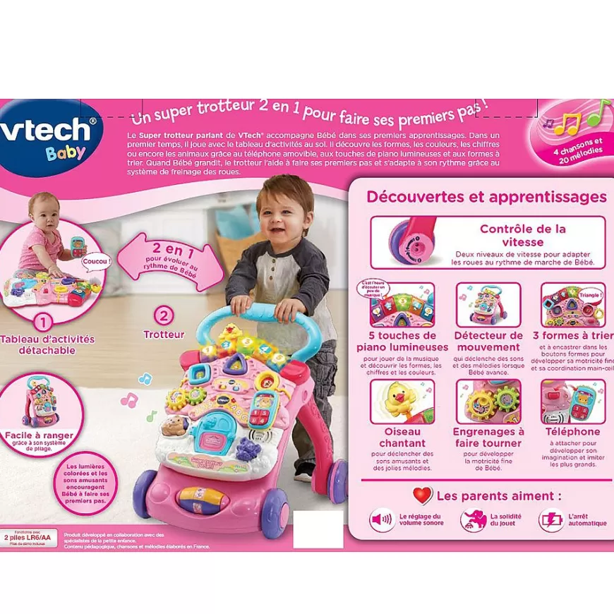 Super Trotteur Parlant 2 En 1 Rose-VTech Baby Cheap