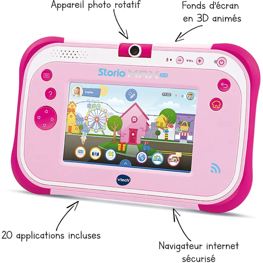 Tablette Max 2.0 5' Rose - Tablette Enfant Multimedia-Storio Best
