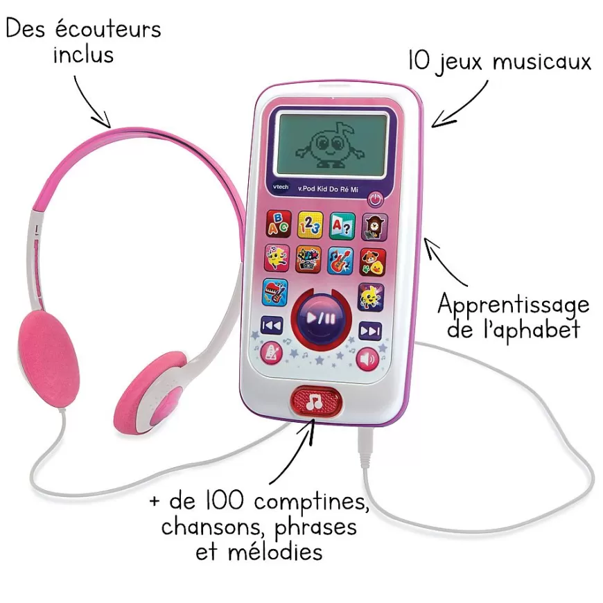 V.Pod Kid Do, Re, Mi Rose - Baladeur Pour Enfant-VTech Flash Sale